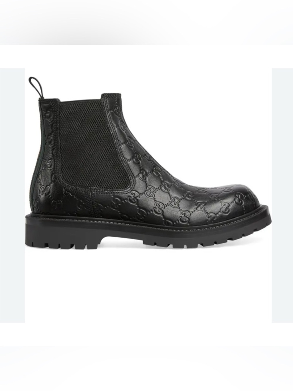 Gucci MIART GG
Leather logo sole Chelsea boots size 9.5 made in Italy